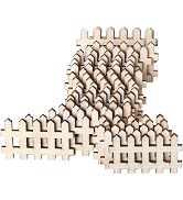 25Pcs Wooden Fence Embellishment,Fence Shaped Wooden Scrapbooking Wooden Cutouts Wood Ornament Un...