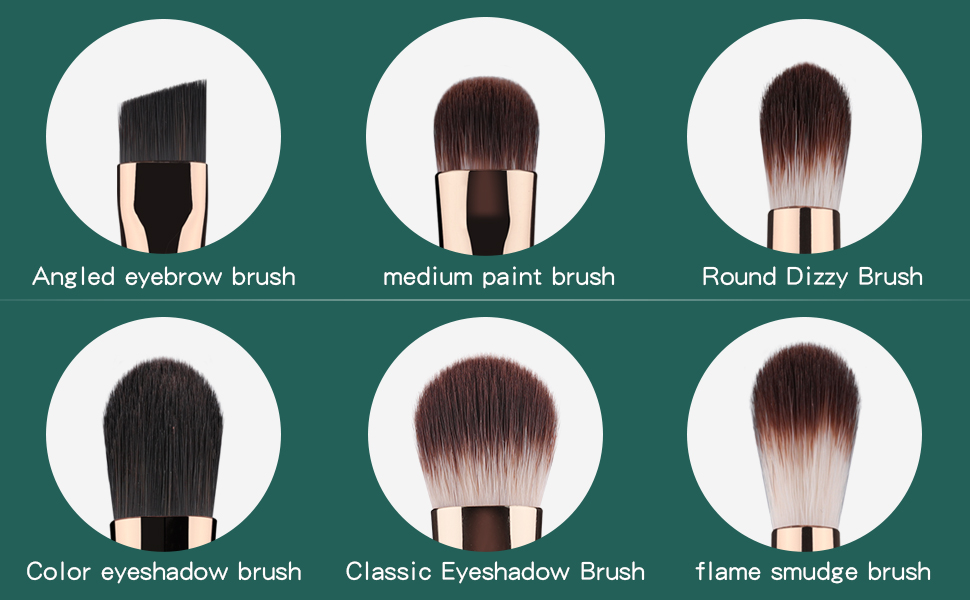 eye blending brush, large eyeshadow brush, conclear brush, medium eyeshadow brush,silkworm brush
