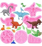 ZiXiang Dinosaur Silicone Molds Tropical Leaf Fondant Mold Fern Leaves Candy Mold For Baby Shower...