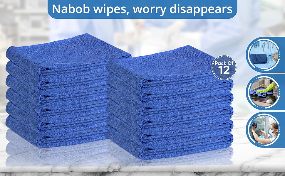 nabob huck towel blue