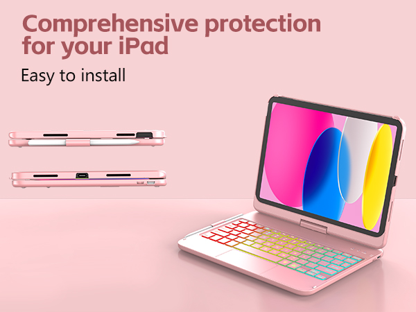 ipad a16 case with keyboard,ipad 10th generation case with keyboard,a16 ipad case with keyboard