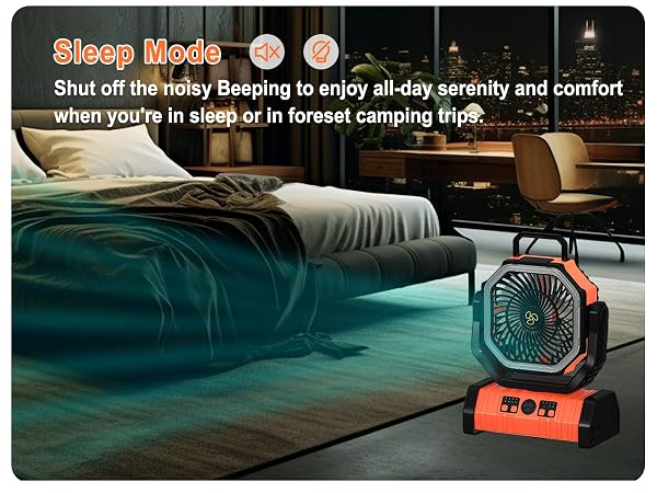 Battery Powered Fan Sleep mode keep fan quiet