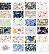 24 Pack Boxed Floral Blank Greeting Cards with Self-adhesive Envelopes For All Occasion, 24 Uniqu...
