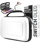 Orzly Carry Case for white Nintendo Switch Oled console with accessories and Games storage compar...
