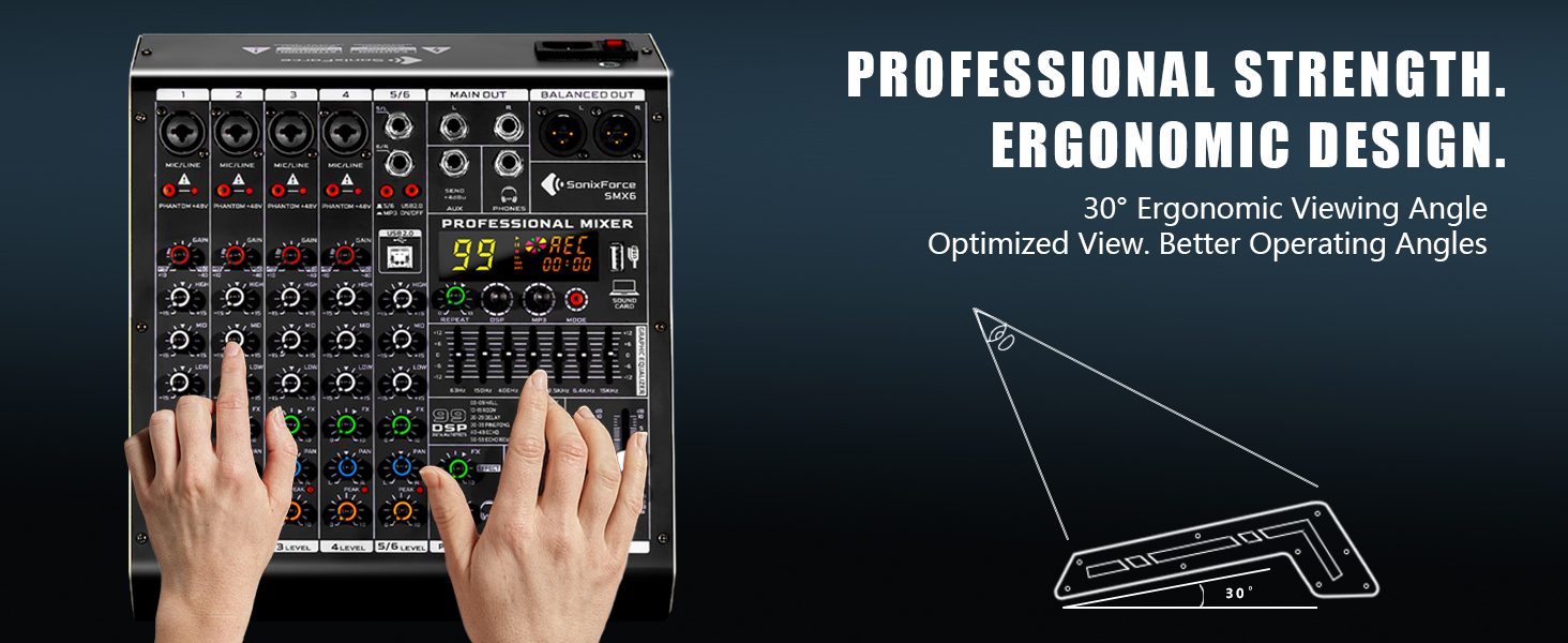 6 channel mixer usb mixer microphone mixer powered mixer