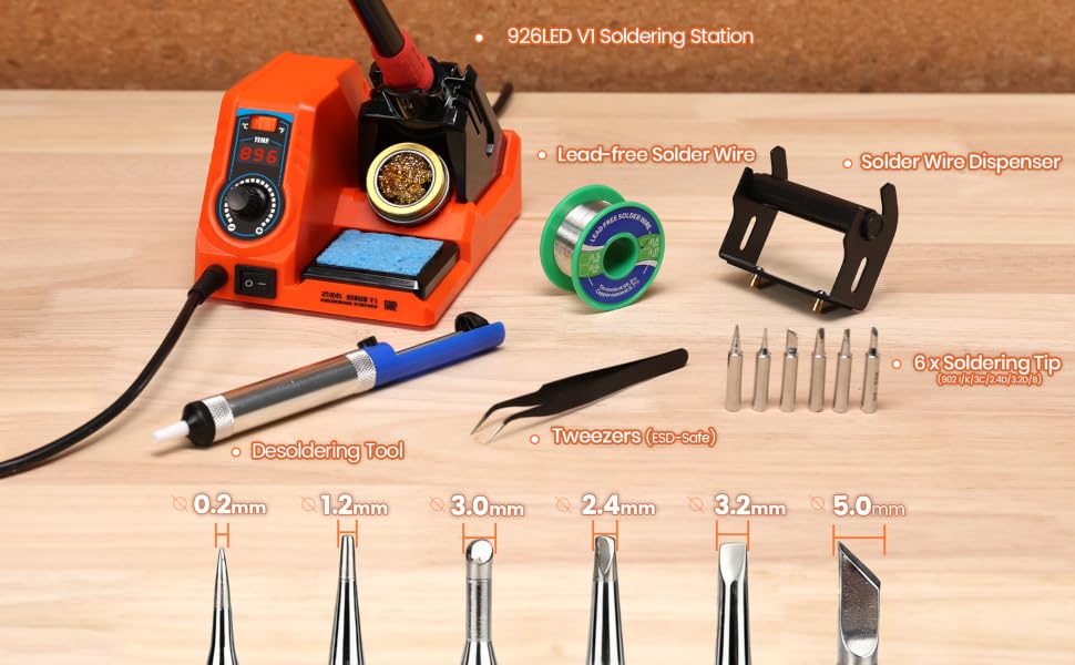 EZTOOLS 926LED V1 on the table with variety of accessories