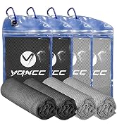 YQXCC 4 Pack Cooling Towels (47"x12"), Ice Cool Neck Towel, Soft Breathable Microfiber for Yoga, ...