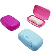 YKuzLx 3 Pcs Travel Soap Case, Travel Soap Container, Travel Soap Dish - Portable Soap Holder Tra...