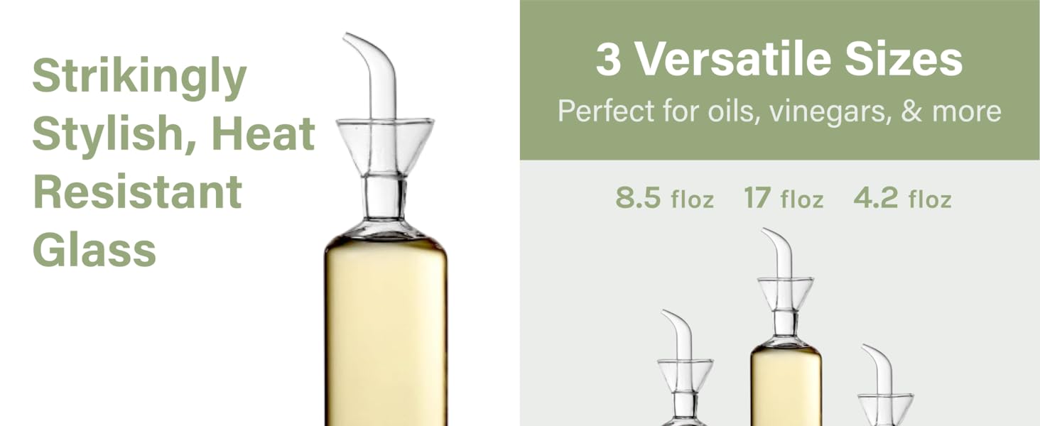 oil dispenser olive bottle vinegar glass for bottles and spout set kitchen cruet with pour cooking