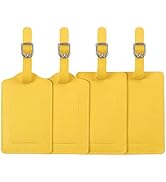 Leather Luggage Tags 4 Pack Bag Suitcase Labels