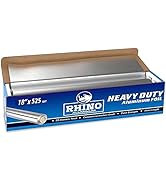 Rhino Aluminum Heavy Duty Aluminum Foil - 18 x 525 sf Roll, 25 Microns Thick - Commercial Grade &...