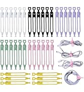 Cord Organizer,36PCS Silicone Cable Ties,Reusable Weatherproof Travel Cable Organizer,High Elasti...