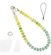 Handmade Natural Gemstone Crystal Beaded Charm Cell Phone Camera Lanyard, Hands-Free Wrist Strap,...