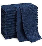 Homaxy 12 Pack Kitchen Dish Cloths(10 x 10 Inches, Navy Blue), Super Soft and Absorbent Coral Vel...