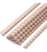 Beaded Wood Trim Molding Decorative, Bobbin Wood Moldings & Trims, 12 PCS 15.8 inch Long Wooden S...