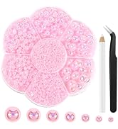 BOUBONI 6800 Pcs Flatback Pearls Kits 2/3/4/5/6/8/10mm Half Round Pearls for Crafts with Pickup P...
