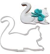 LILIAO Playing Cat Cookie Cutter - 4.6 x 3.6 inches - Stainless Steel