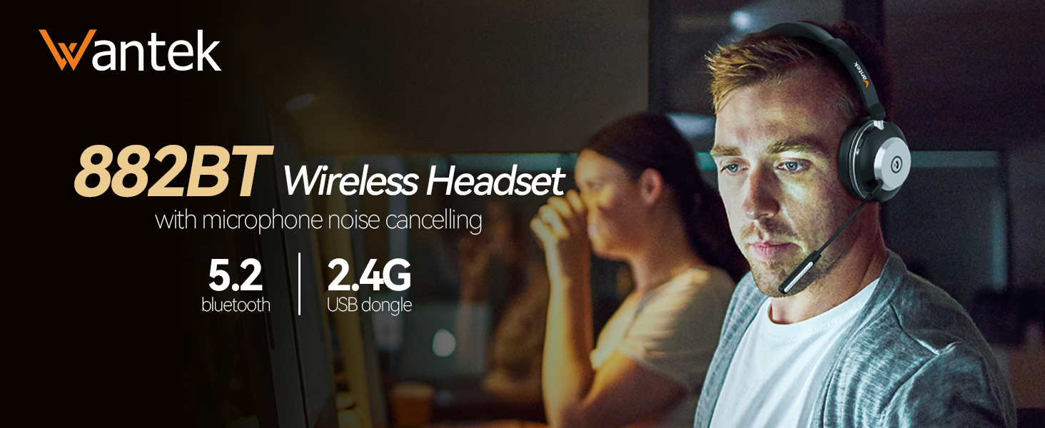 wireless headset with mic for work