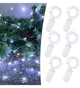 Etinga 6 Pack 7FT 20 LED Fairy Lights,Battery Powered, String Lights for Party, Wedding, and Chri...