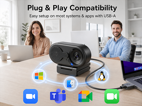 Wide Compatibility EMEET C100 1080P webcam for laptop