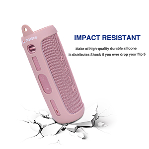 LTGEM Silicone Case for JBL FLIP 5 Waterproof Portable Bluetooth Speaker with Extra Carabiner