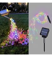 ZNYCYE Solar Waterfall Fairy Bunch Lights Outdoor Waterproof 200LEDs 8 Modes Watering Can Light, ...