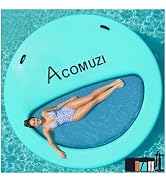 ACOMUZI 4/6/8/10/12FT Water Hammock Inflatable Floating Dock, Round Floating Ring Lake Floats for...