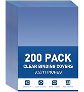 Dynta Binding Covers 200 Pack Clear Report Cover, 8 mil PVC Cover Sheets for Binding, Letter Size...