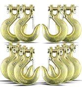 1/4 Inch Clevis Slip Hook, 12 Pack Chain Clevis Hooks with Safety Latch, Heavy Duty Forged G70 Ch...