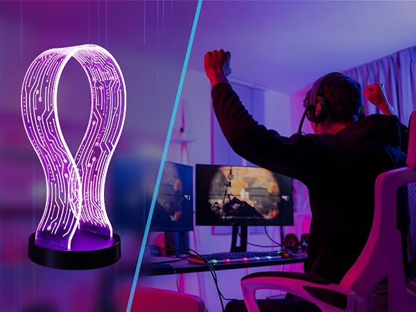 CoolGift Mart Light Up 16 Colors Headphone Stand
