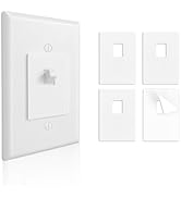 4 Pack Self-adhesive Light Switch Guard, Metal No Nail Stopper for White Light Switch Cover Plate...
