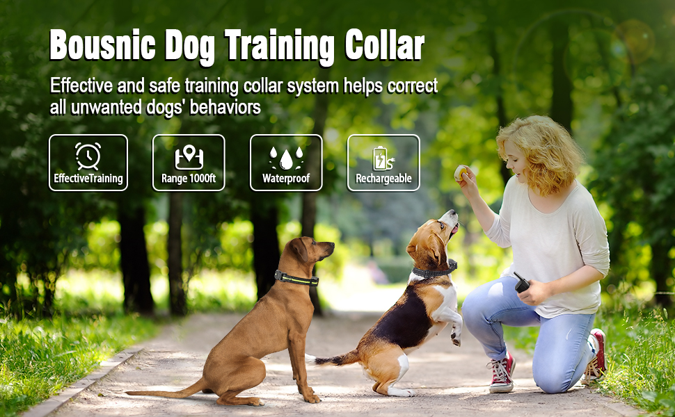 Bousnic Dog Training Collar for 2 dogs