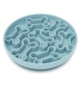 AXEFUN Silicone Slow Feeder Dog Bowl – Sky Blue Bone Pattern | Food-Grade Non-Slip Dog Dish for A...