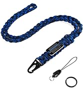 MDSXO Thin Blue Line Paracord Keychain Neck Lanyard for Keys with Cool USA Flag Men Women, Long H...
