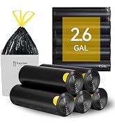 kaylowe Small Trash Bags 2.6 Gallon Drawstring Garbage Bags Portable PE Trash Bag 5 Rolls 75 Coun...