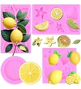 ZiXiang Lemon Fondant Molds Lemon Silicone Candy Chocolate Mold Summer Fruit Flower Leaf Mold for...