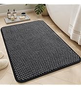 AMOAMI Chenille Bath Mat Super Absorbent Bathroom Mat Quick Dry Bath Mats for Bathroom Rubber Bac...