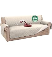 Turquoize 100% Waterproof Sofa Covers Couch Cover for Dogs, Sofa 70" | Ivory, Triple Non-Slip, 3 ...