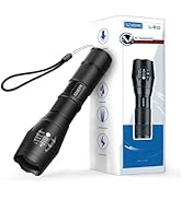 Handheld Powerful Flashlight, Military LED Pocket Flashlight, 5 Modes Zoomable, Aluminum Alloy,Wa...