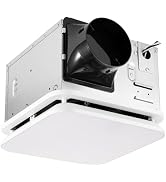 TurboFlow Square Bathroom Exhaust Fan with Perimeter Venting and LED Light Kit 1,500 Lumens 5-CCT...