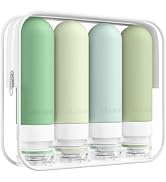 Quatish Travel Bottles for Toiletries, Original Patented Leak Proof Travel Size Containers, 3 oz ...