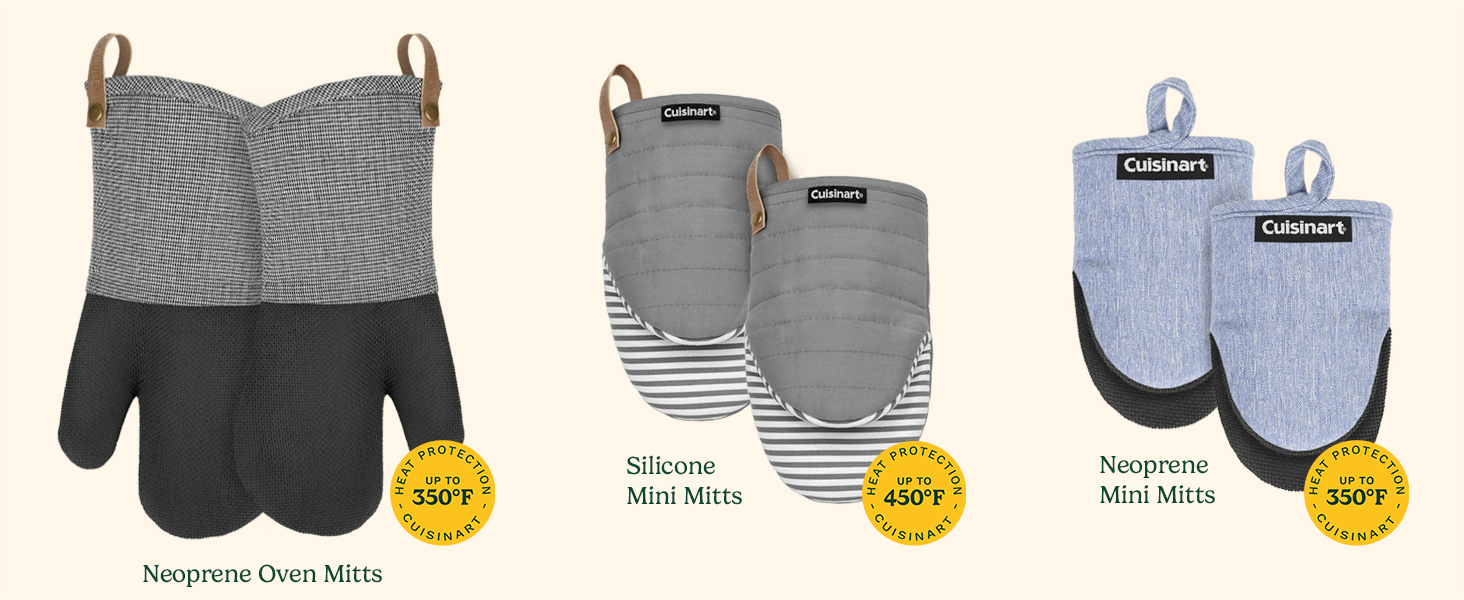 Variety of oven mitts