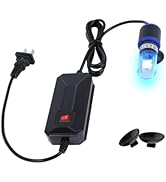 UVC Aquarium Sterilizer Light – Mini 3W for Fish Tank & Pond Filter, Water Clarifier & Algae Clea...