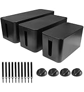 Cable Management Box Set 3 Size Cable Organizer Box to Hide Wires Power Strips Electrical Cord fr...