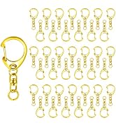 Roctee 50 pcs Lobster Clasp Key, Keychain Clip, Swivel Clasps Lanyard Snap Hook, DIY Crafts Key C...