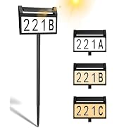 Solar Address Sign,Vovamo 2200mAh House Numbers for Outside Light Up,3 Color Modes with DIY Custo...