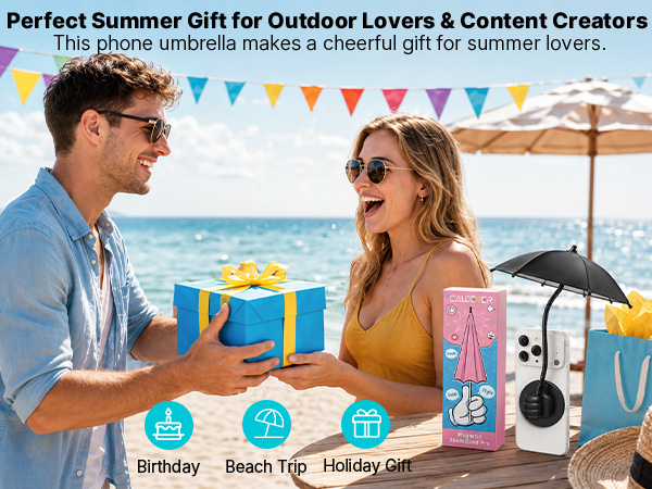 Magnetic Thumb Up Base Phone Umbrella for Sun iphone Gift for Women Men Girls Teen Adults Boy