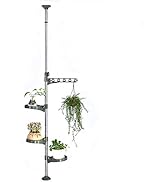 BAOYOUNI Indoor Plant Pole Stand Tension Rod Adjustable Flower Display Rack Spring Loaded Floral ...