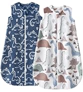 Yoofoss Fleece Baby Sleep Sack 2 Pack 1.5 Tog Baby Wearable Blanket with 2-Way Zipper