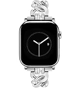 JR.DM Silver Watch Bands for Women Compatible with Apple Watch 38mm 40mm 41mm 42mm(S10/11) Bling ...